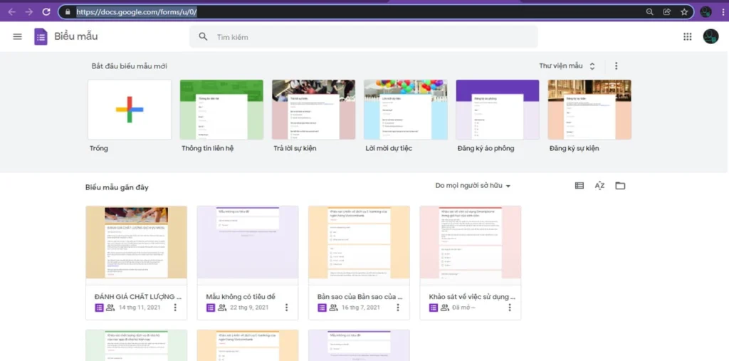 Cách tạo bảng khảo sát bằng Google form cực đơn giản 2 Tao form GG Forms