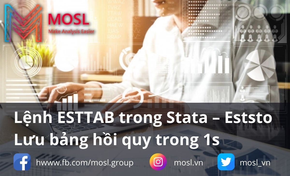 Lệnh ESTTAB trong Stata – Eststo Lưu bảng hồi quy trong 1s