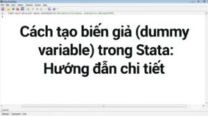 Cách tạo biến giả (dummy variable) trong Stata: Hướng dẫn chi tiết